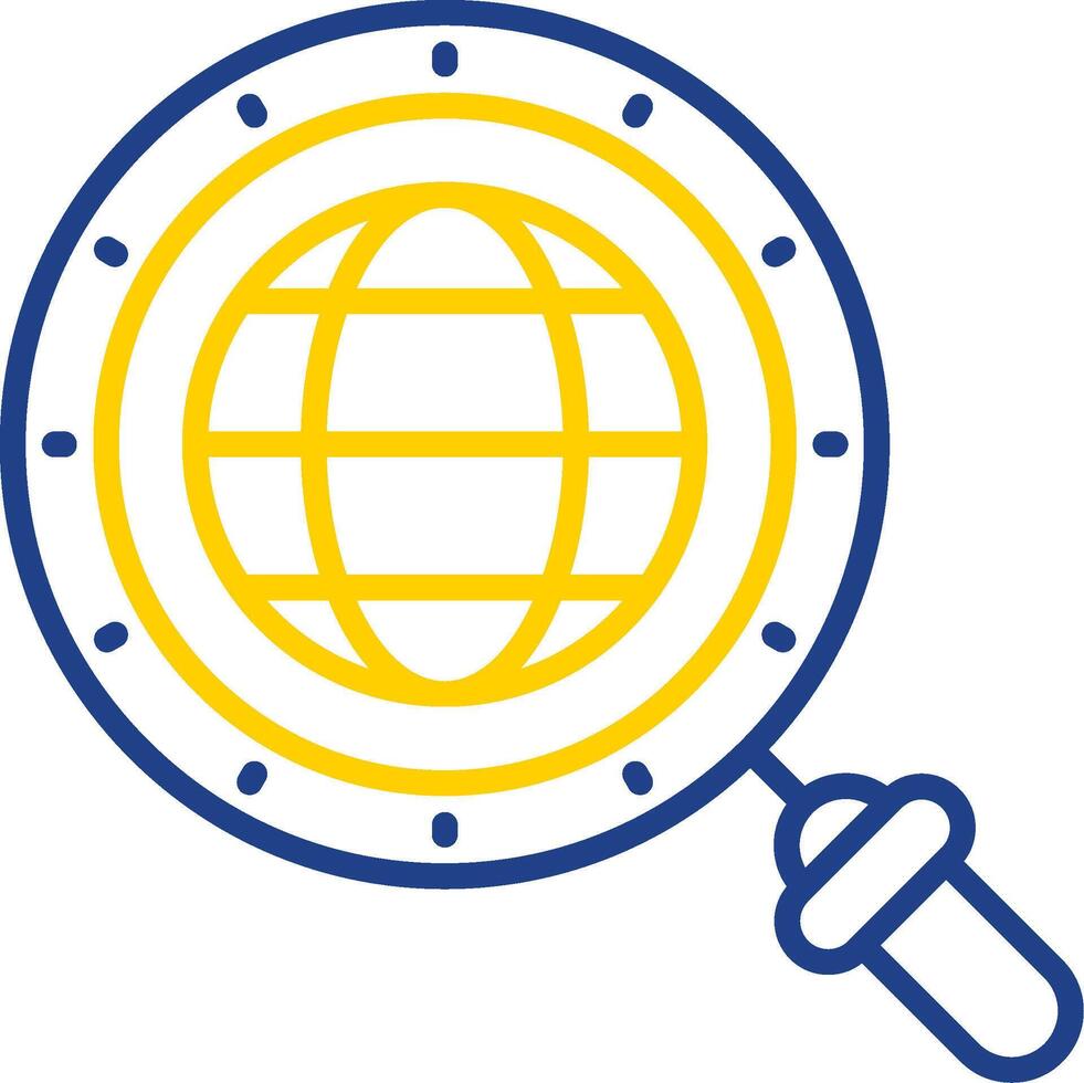 Magnifying Glass Line Two Colour Icon Design vector