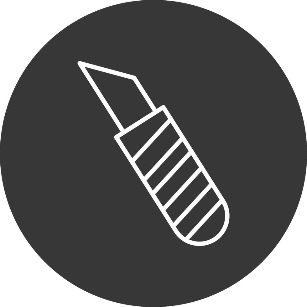 Cutting Knife Line Inverted Icon Design vector