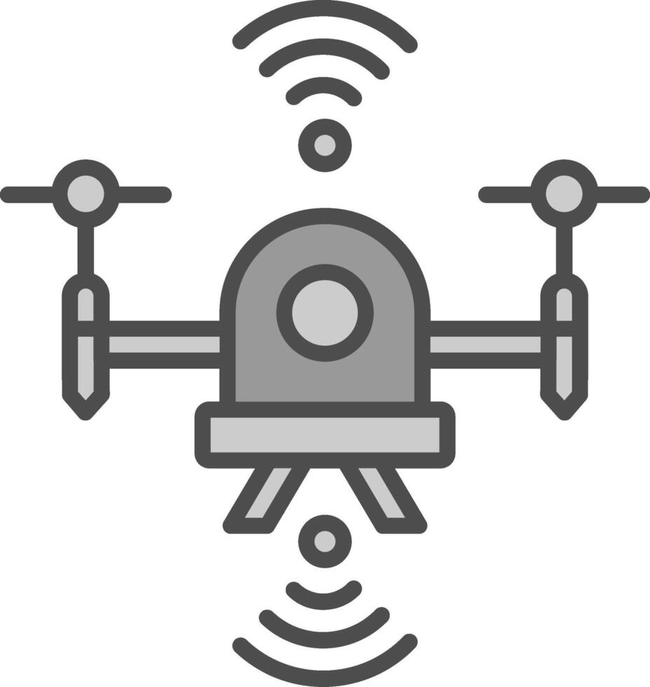 Drone Line Filled Greyscale Icon Design vector