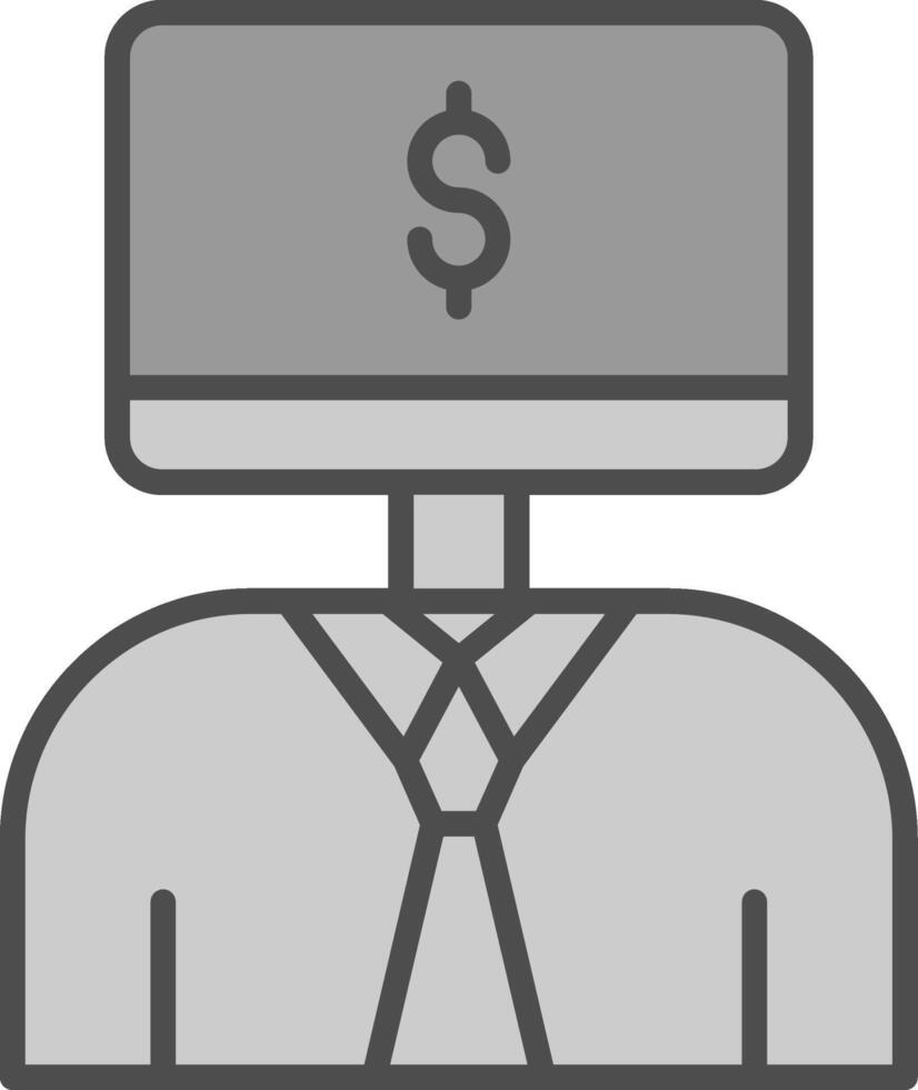 Business Line Filled Greyscale Icon Design vector