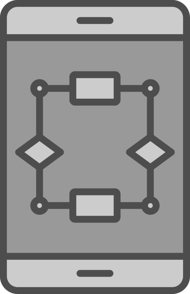 Algorithm Line Filled Greyscale Icon Design vector