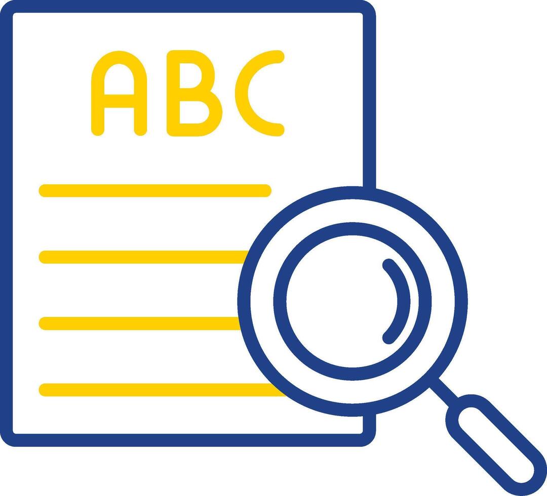 Spell Check Line Two Colour Icon Design vector