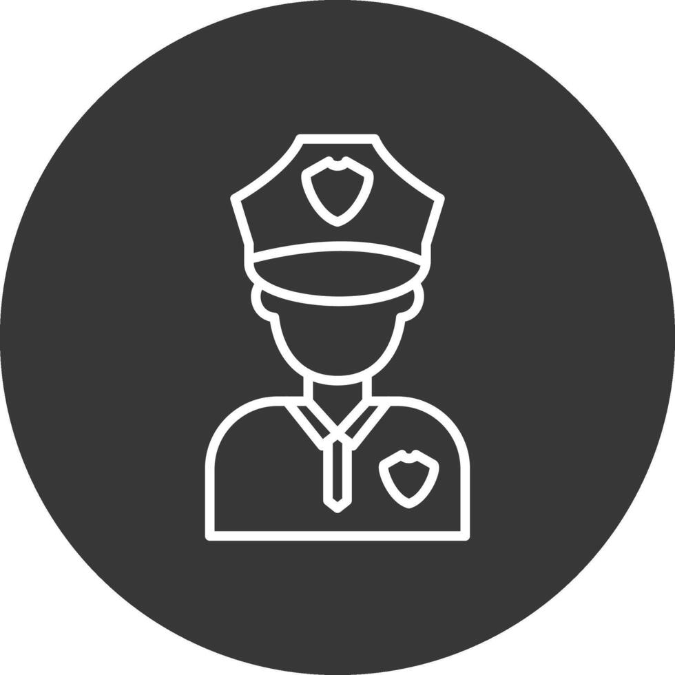 Police Man Line Inverted Icon Design vector