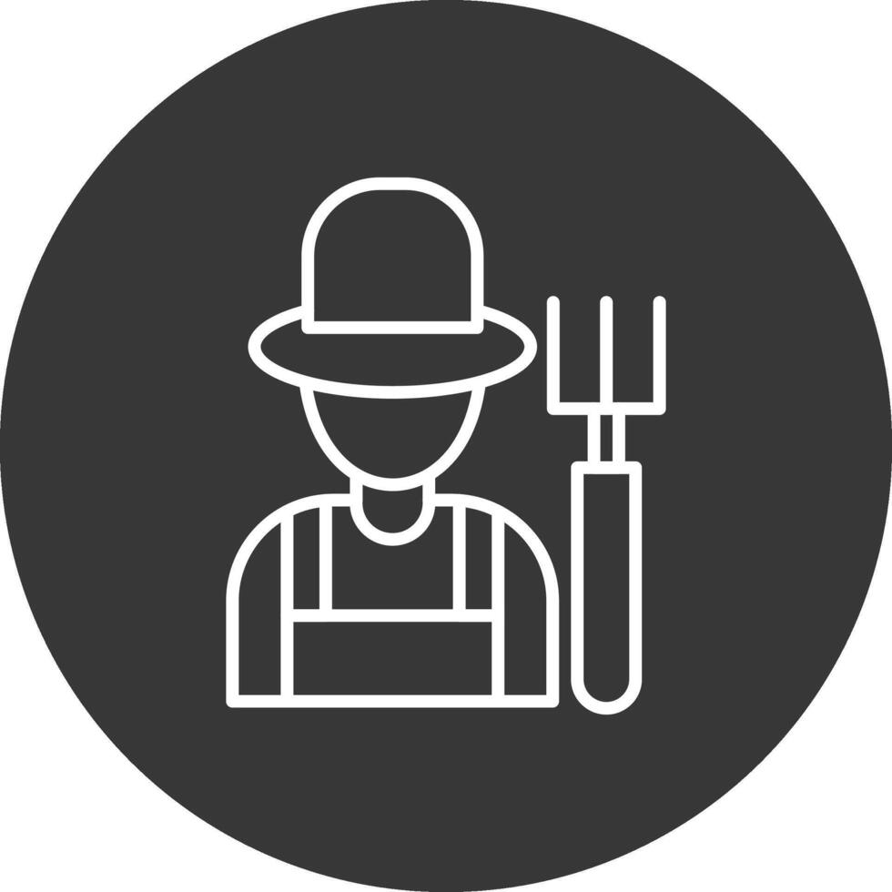 Farmer Line Inverted Icon Design vector
