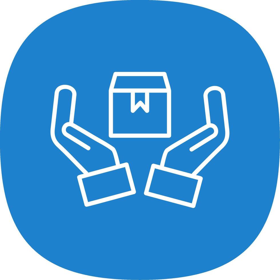 Handle With Care Line Curve Icon Design vector