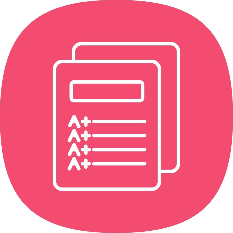 Report Card Line Curve Icon Design vector
