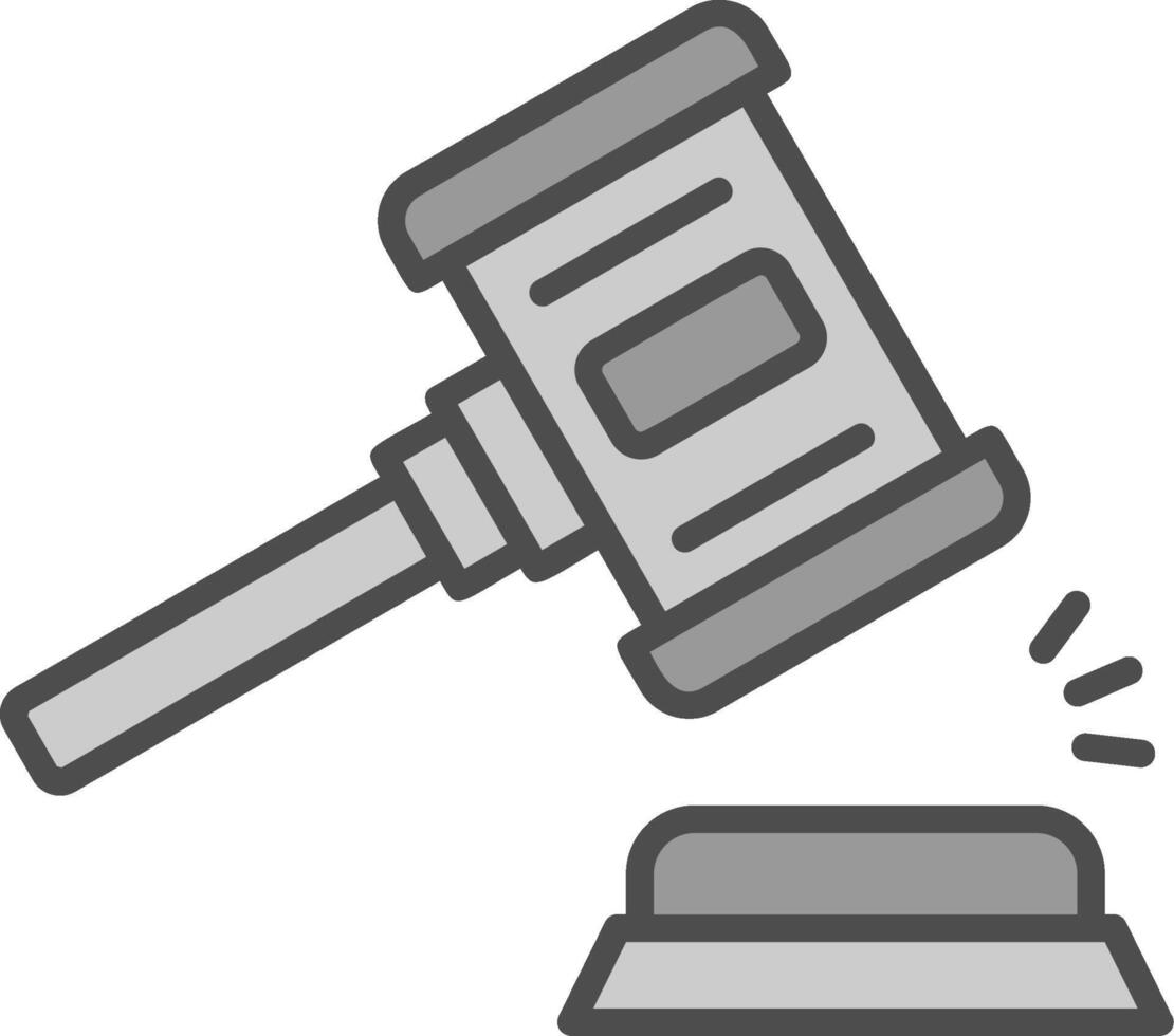 Auction Line Filled Greyscale Icon Design vector