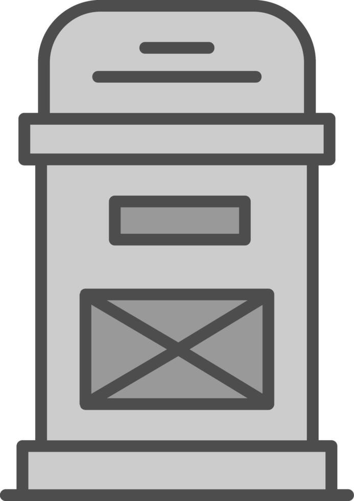 Postbox Line Filled Greyscale Icon Design vector