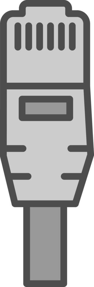 Ethernet Line Filled Greyscale Icon Design vector