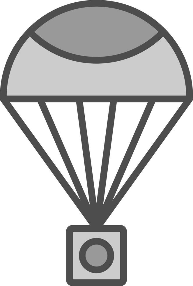 Parachute Line Filled Greyscale Icon Design vector