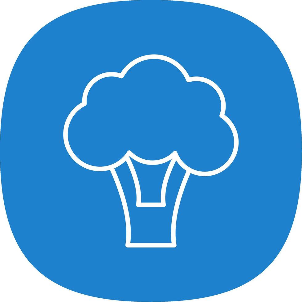 Broccoli Line Curve Icon Design vector