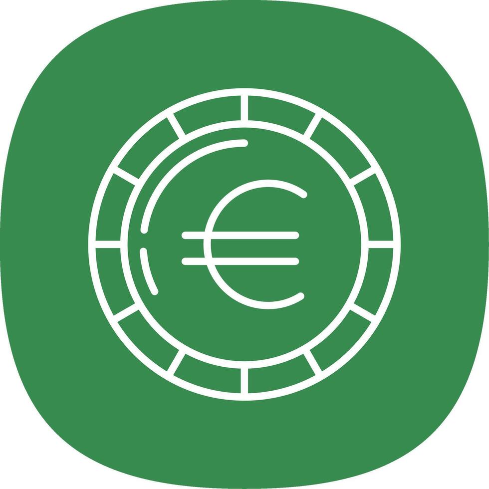 Euro Coin Line Curve Icon Design vector