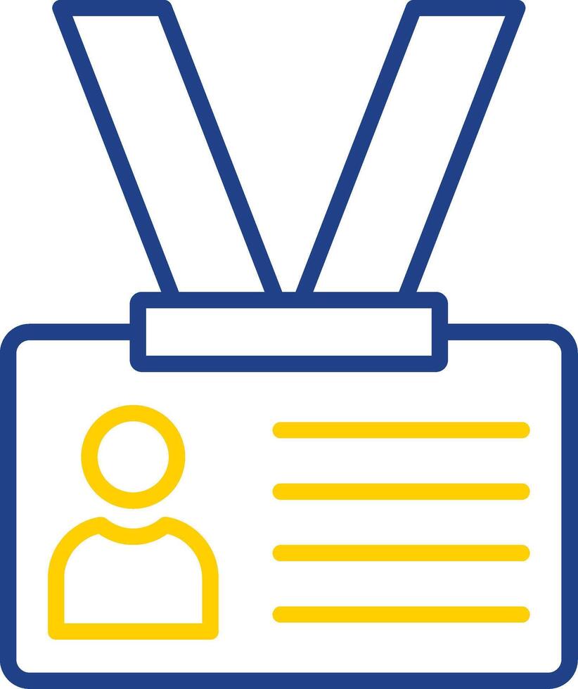 Identification Card Line Two Colour Icon Design vector