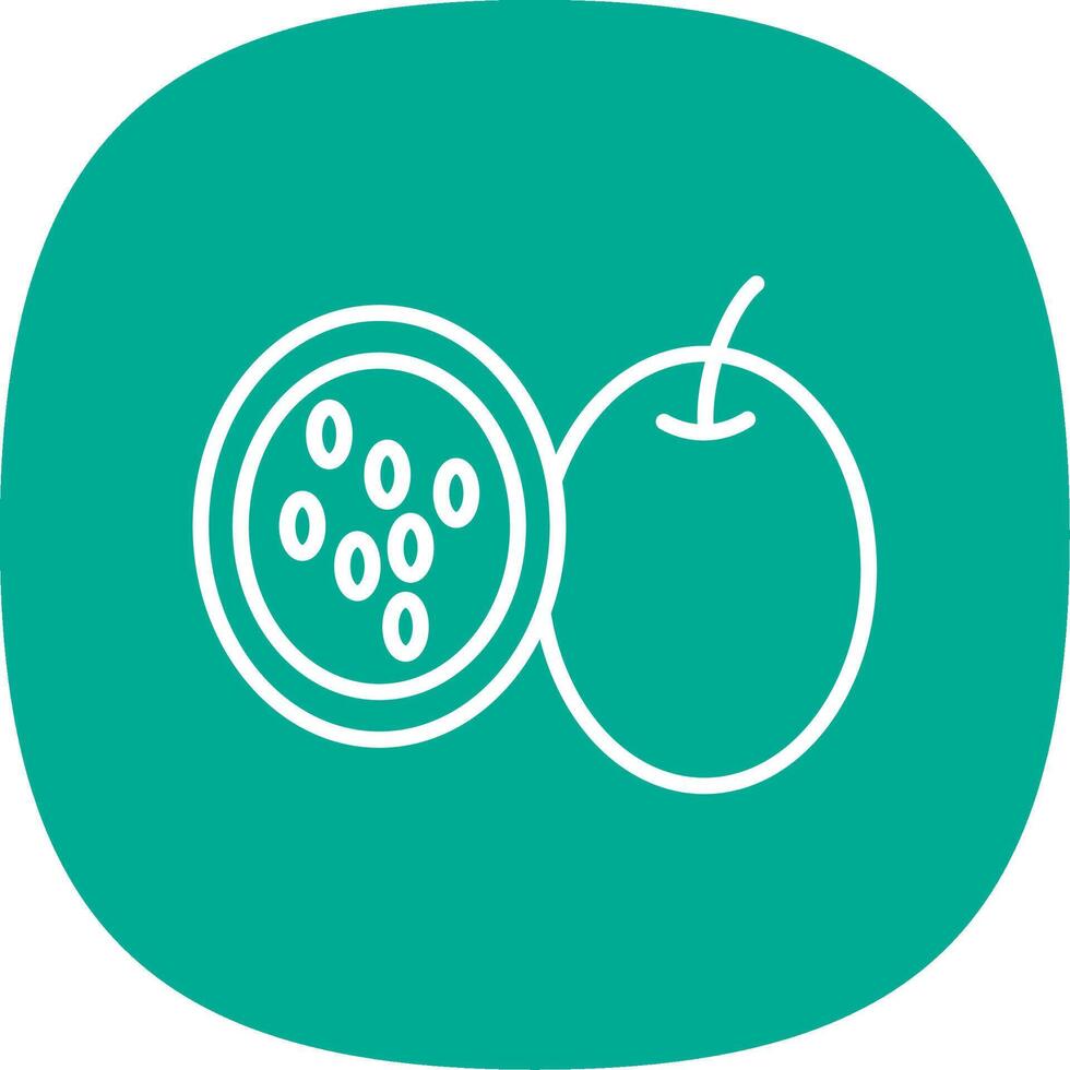 Passion Fruit Line Curve Icon Design vector