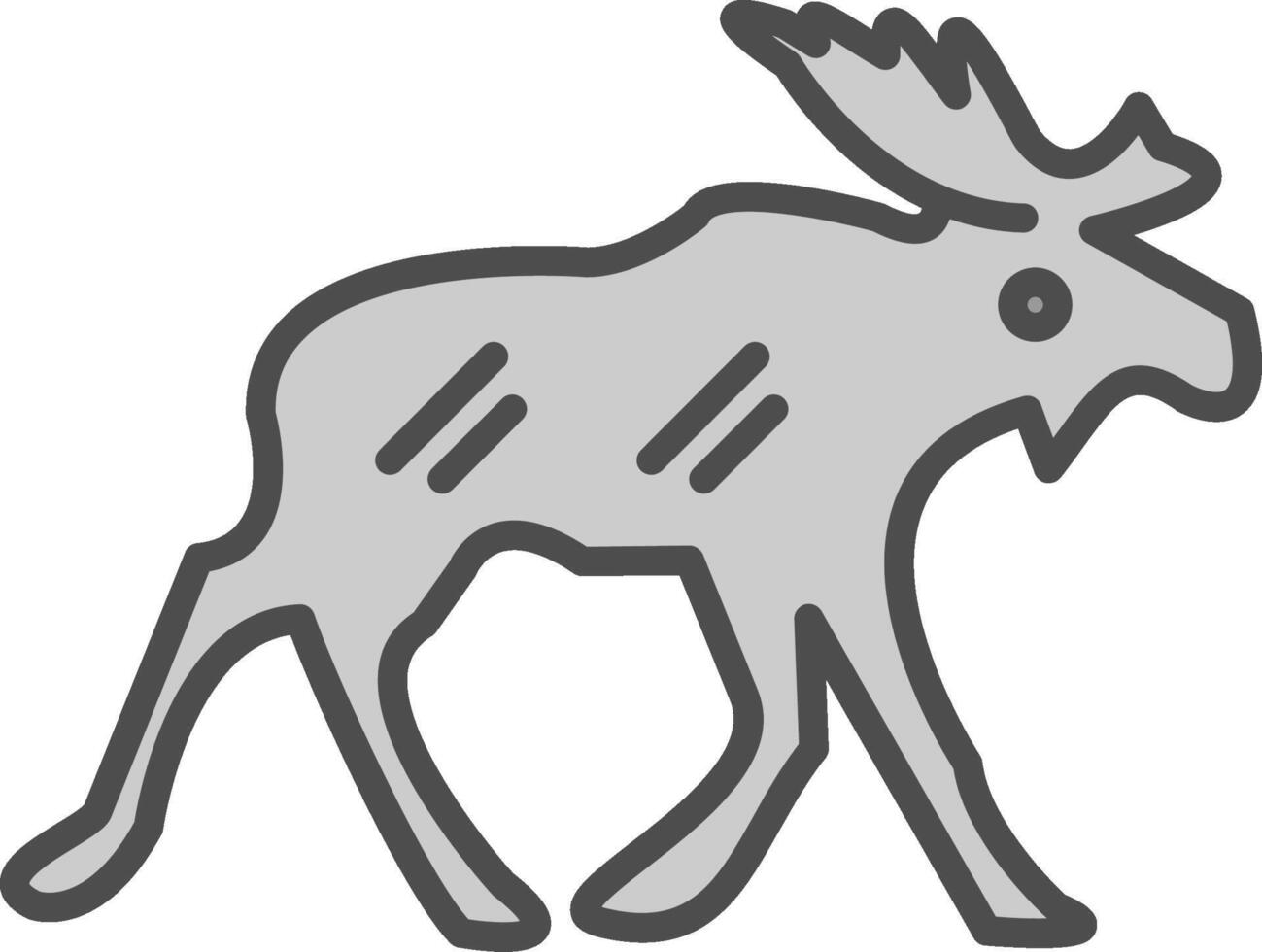 Moose Line Filled Greyscale Icon Design vector