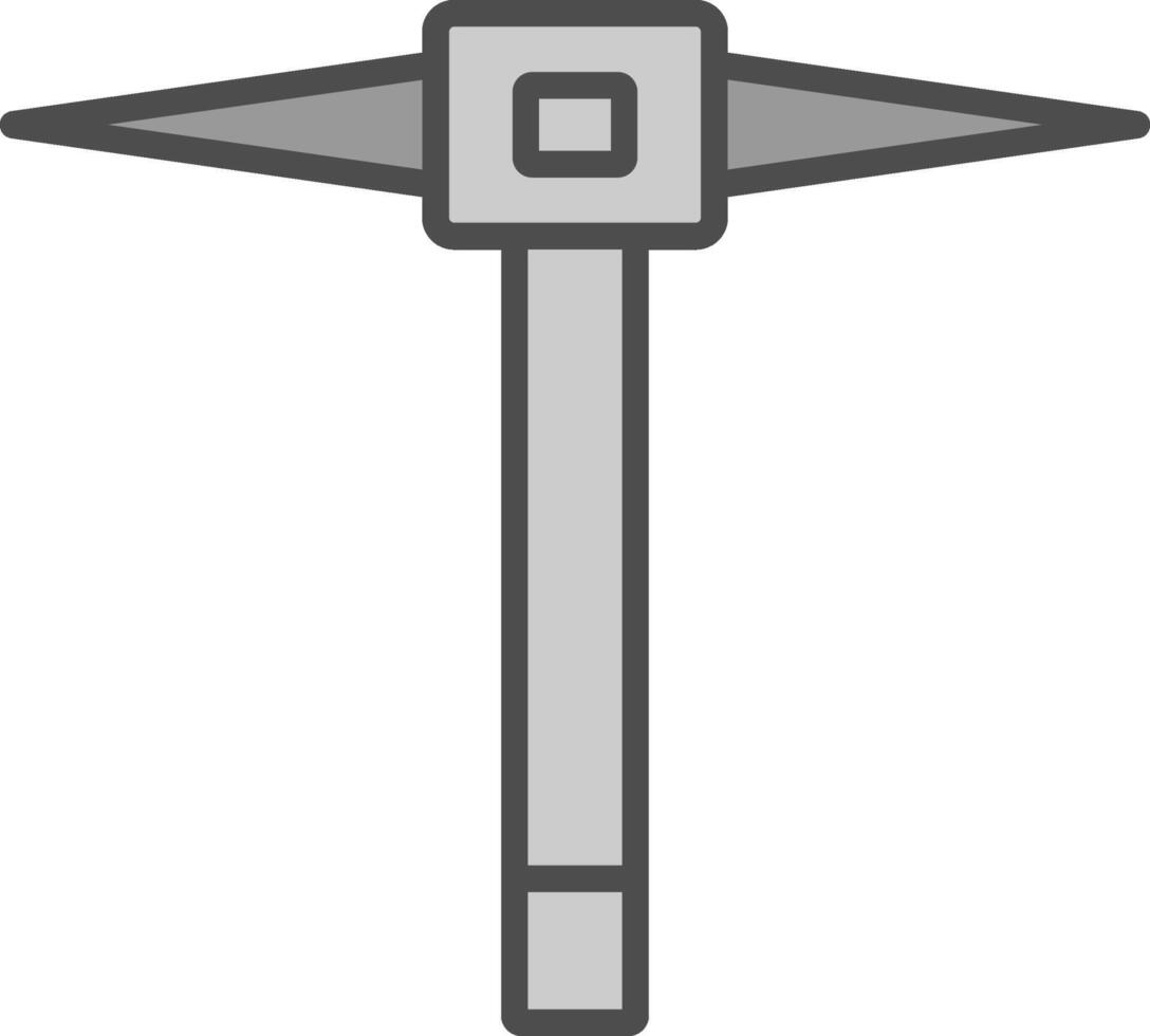 Pickaxe Line Filled Greyscale Icon Design vector