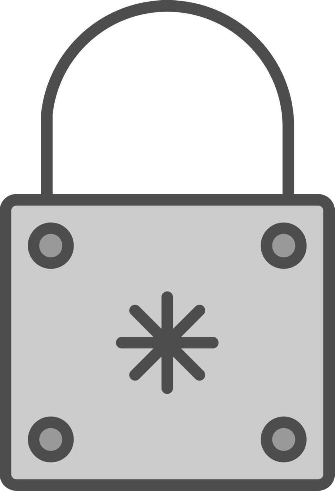 Padlock Line Filled Greyscale Icon Design vector