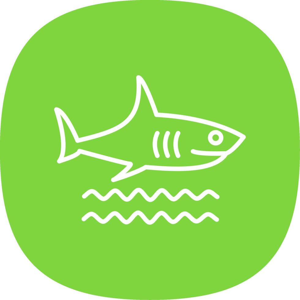 Shark Line Curve Icon Design vector