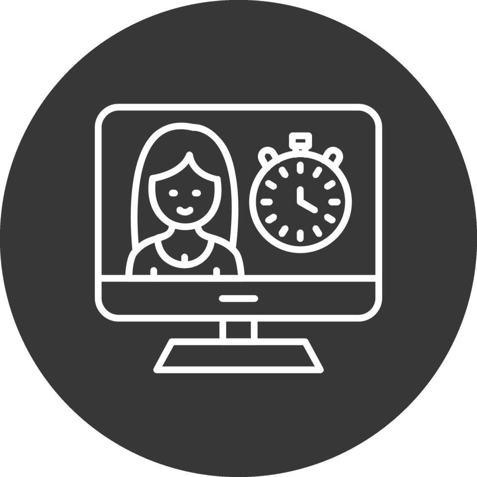 Timer Line Inverted Icon Design vector