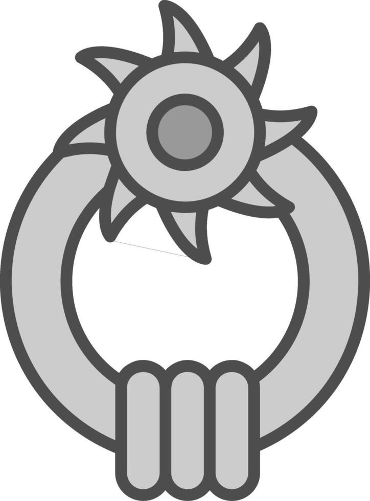 Door Knocker Line Filled Greyscale Icon Design vector