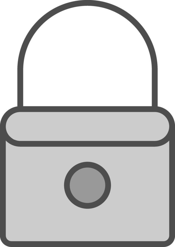 Lock Line Filled Greyscale Icon Design vector