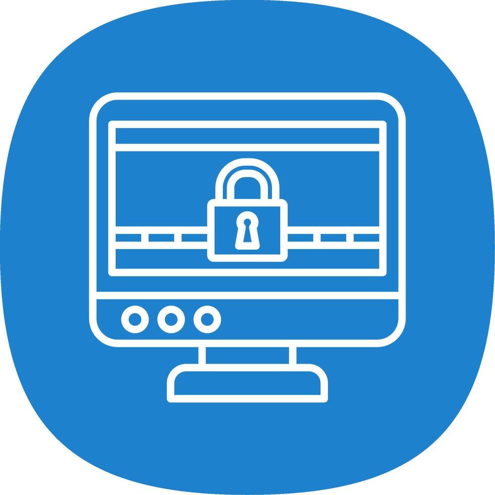 Ransomware Line Curve Icon Design vector