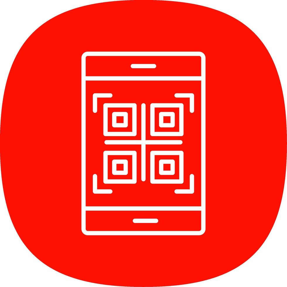 Qr Code Line Curve Icon Design vector
