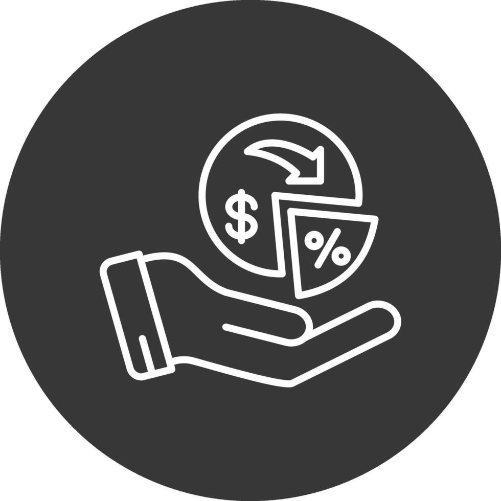 Dividends Line Inverted Icon Design vector