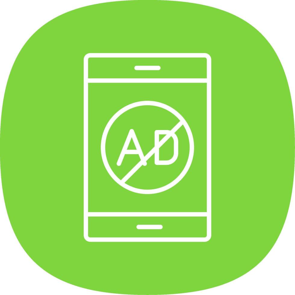 Ad Blocker Line Curve Icon Design vector