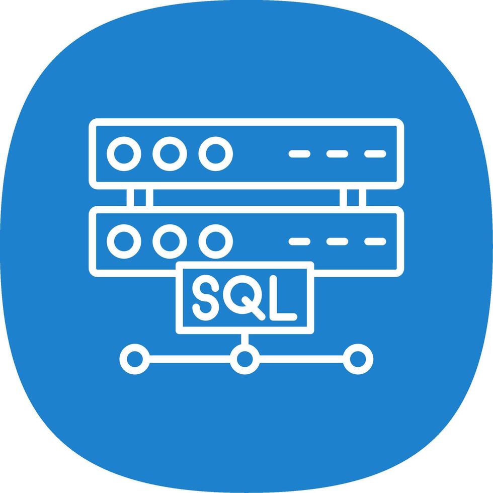 sql línea curva icono diseño vector