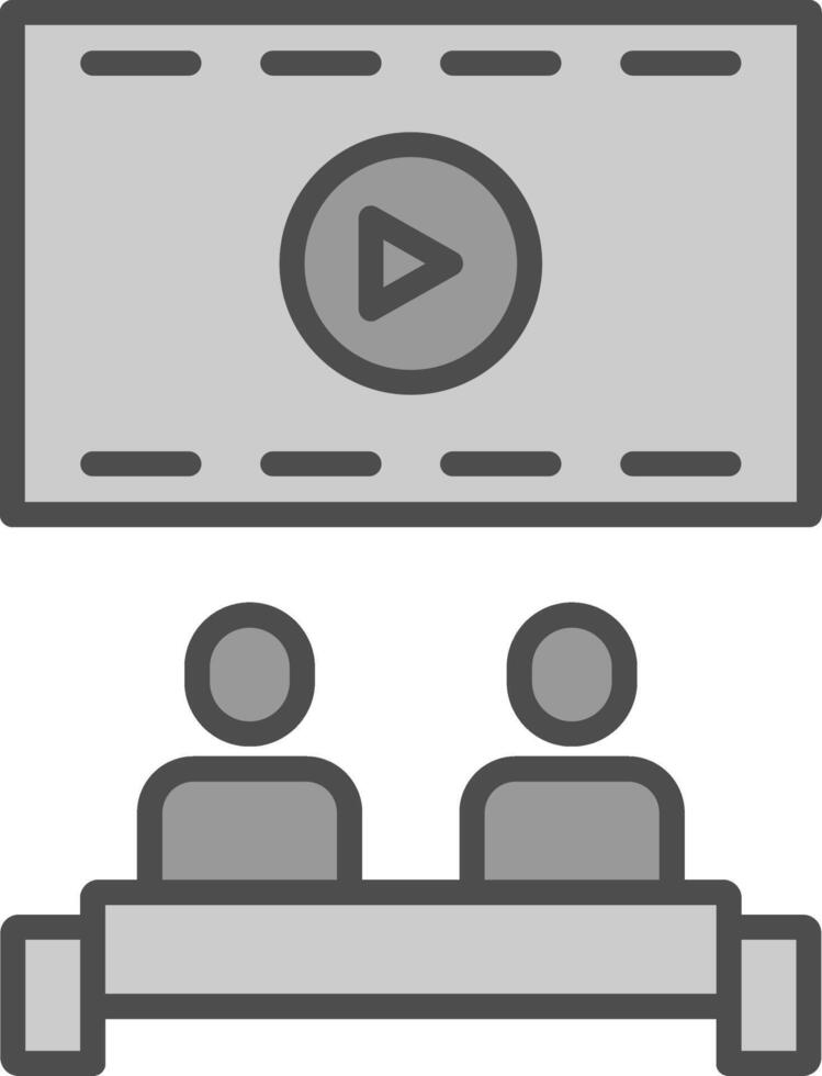 Cinema Line Filled Greyscale Icon Design vector