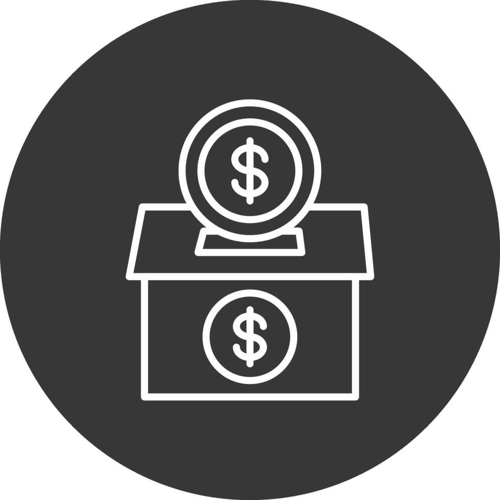 donación línea invertido icono diseño vector