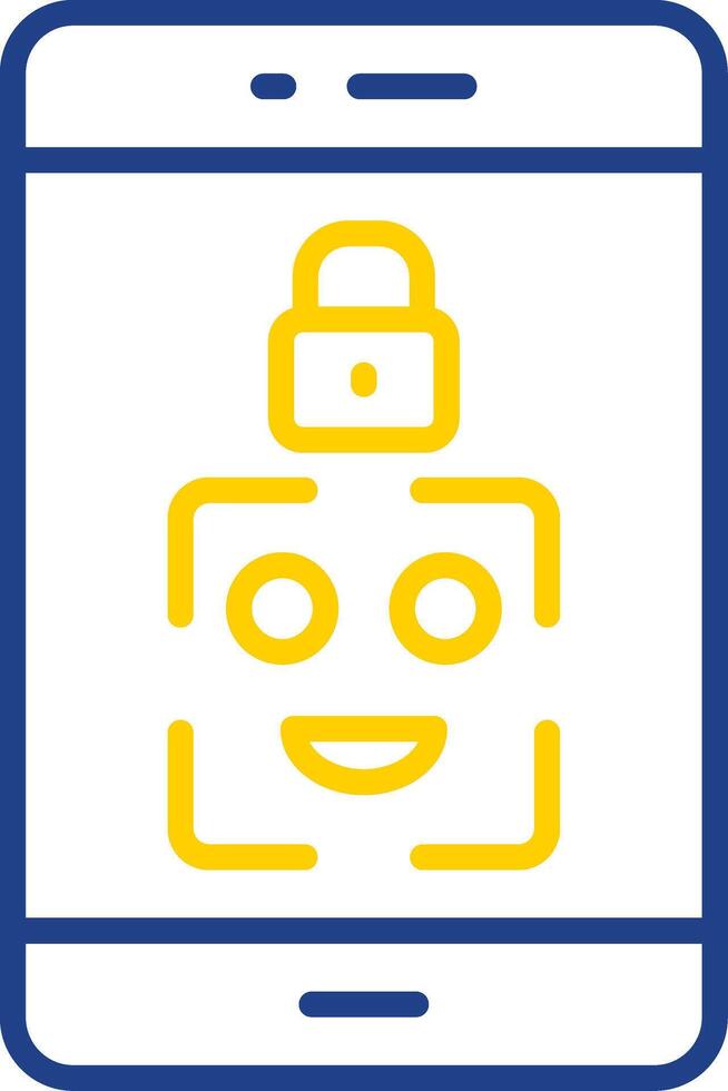 Facial Recognition Line Two Colour Icon Design vector