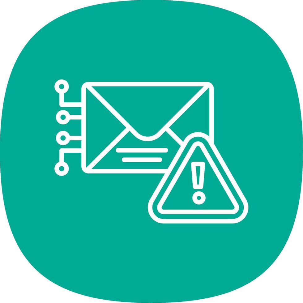 Warning Mail Line Curve Icon Design vector