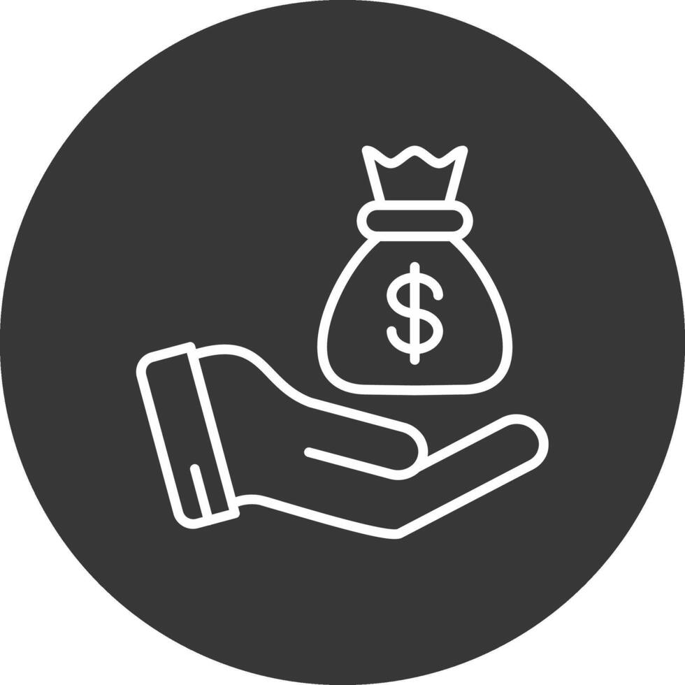 Donation Line Inverted Icon Design vector
