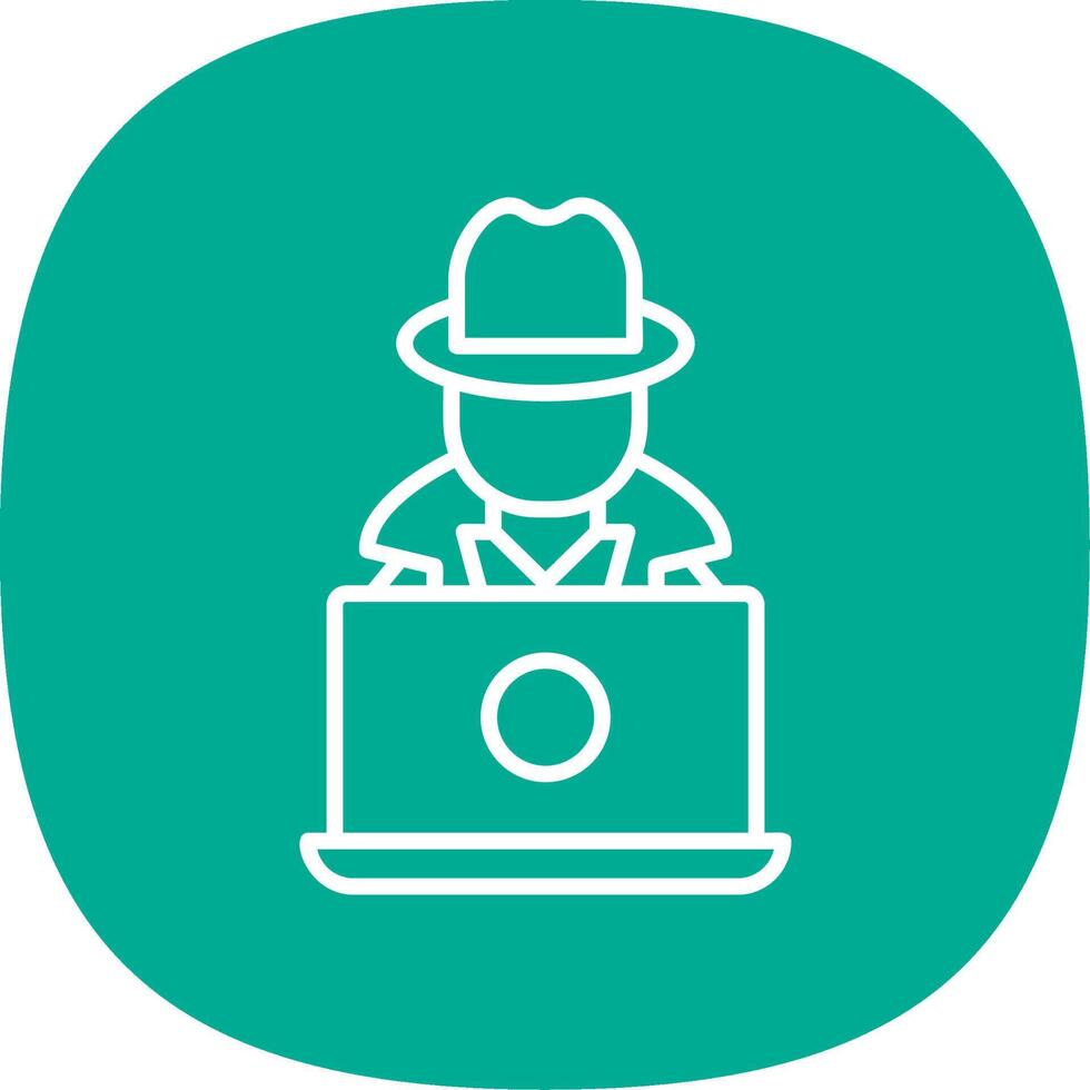 Hacker Line Curve Icon Design vector