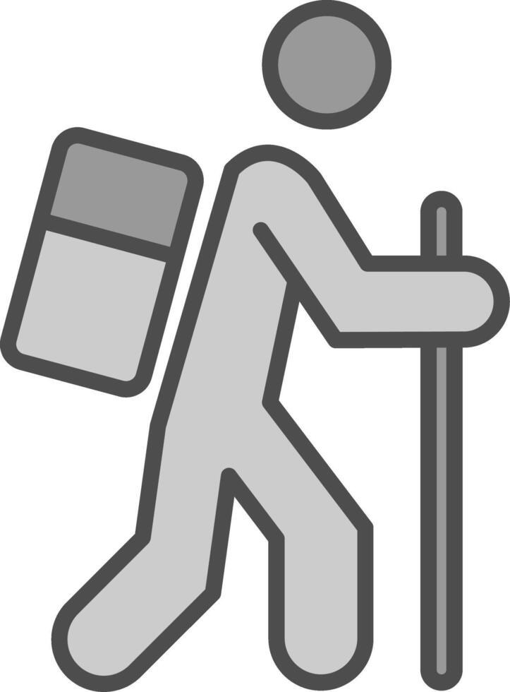 Hiking Line Filled Greyscale Icon Design vector