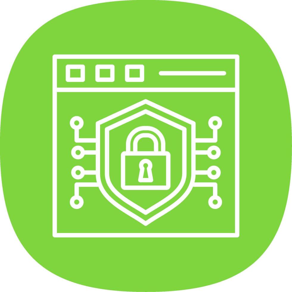 Secure Browser Line Curve Icon Design vector