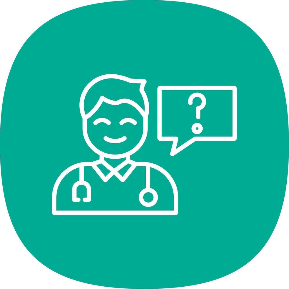 Health Question Line Curve Icon Design vector