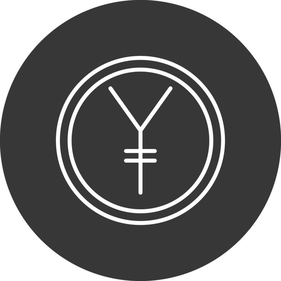 Yen Line Inverted Icon Design vector