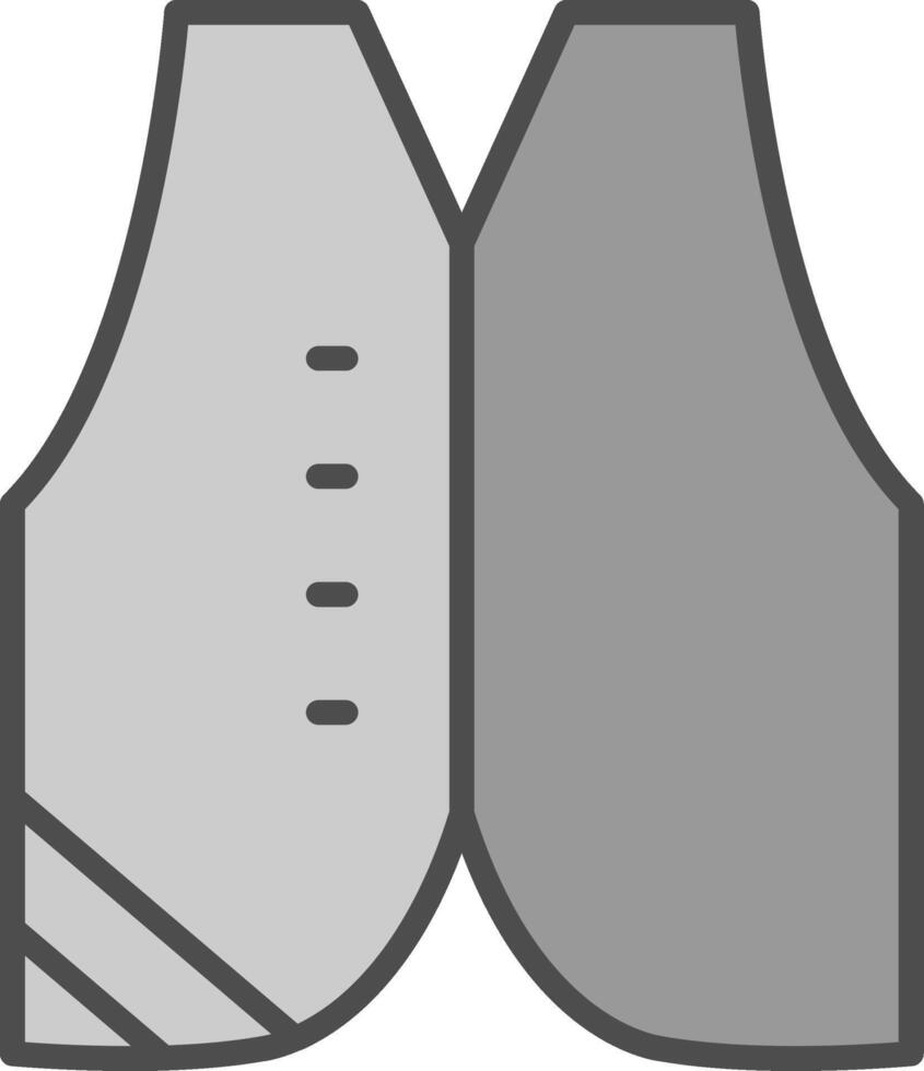 Waistcoat Line Filled Greyscale Icon Design vector
