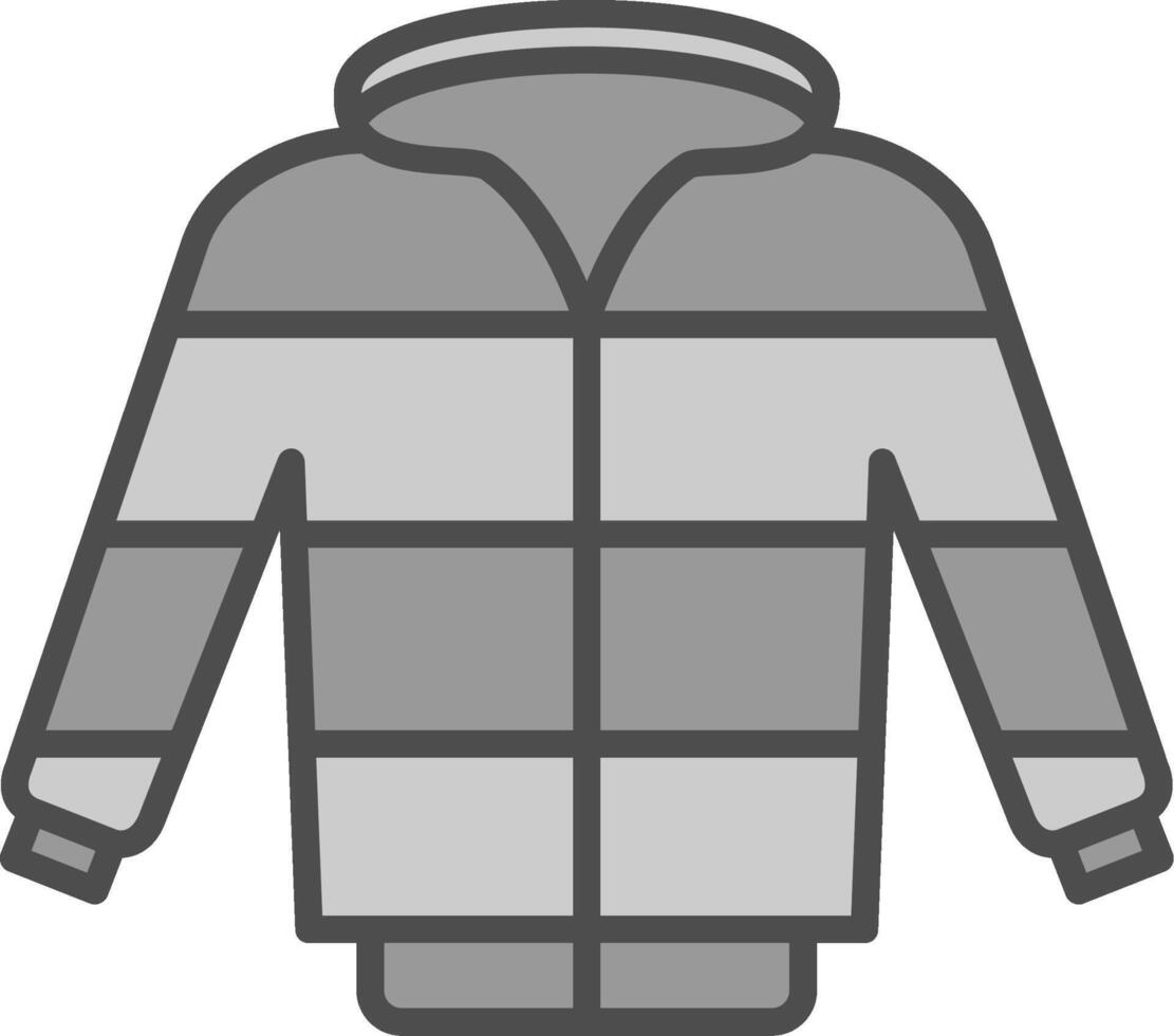 Jacket Line Filled Greyscale Icon Design vector