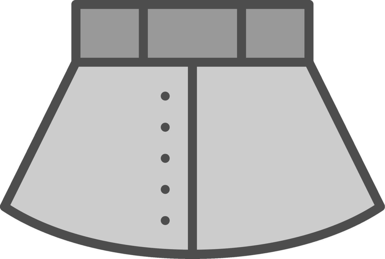 Skirt Line Filled Greyscale Icon Design vector