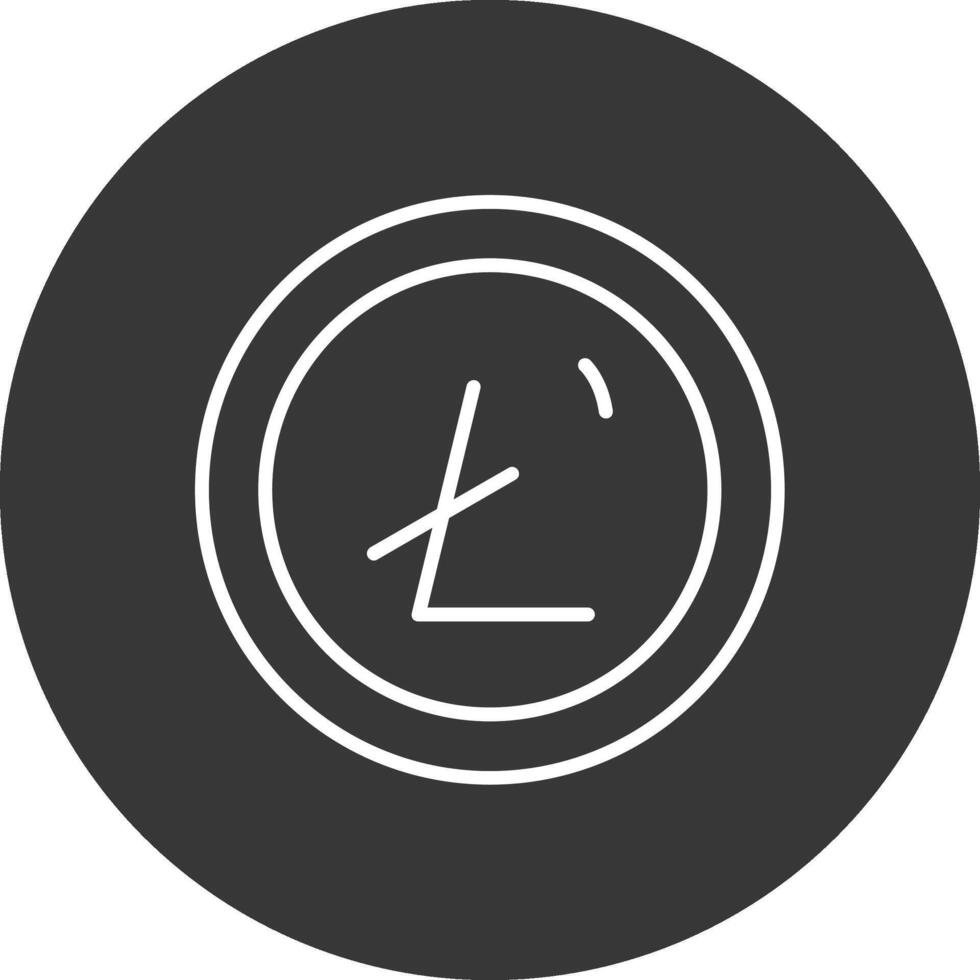 litecoin línea invertido icono diseño vector