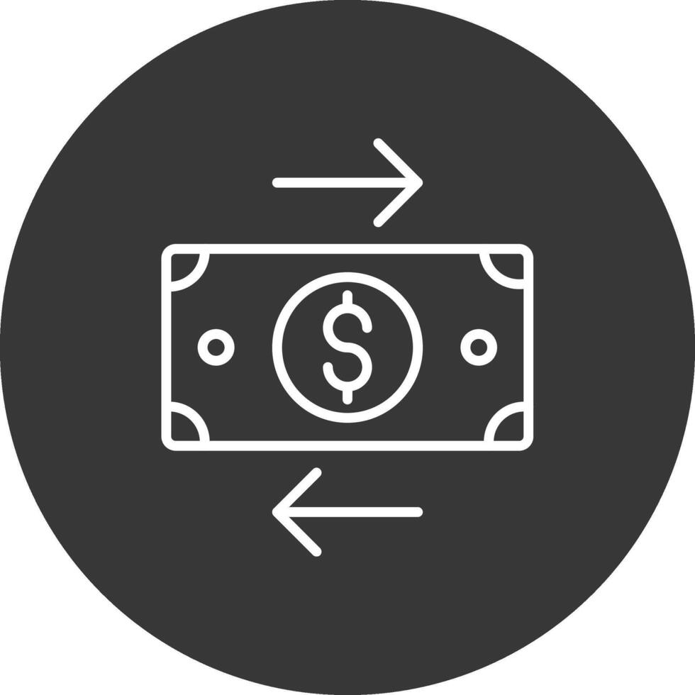 Bank Transfer Line Inverted Icon Design vector