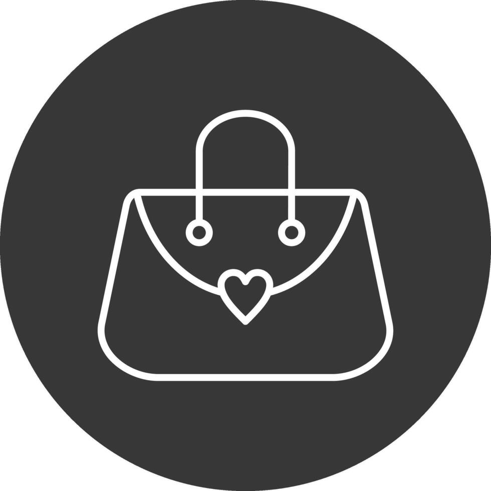 bolso línea invertido icono diseño vector