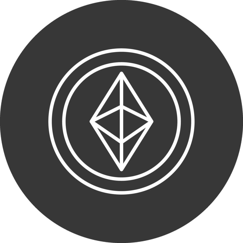 Ethereum Line Inverted Icon Design vector