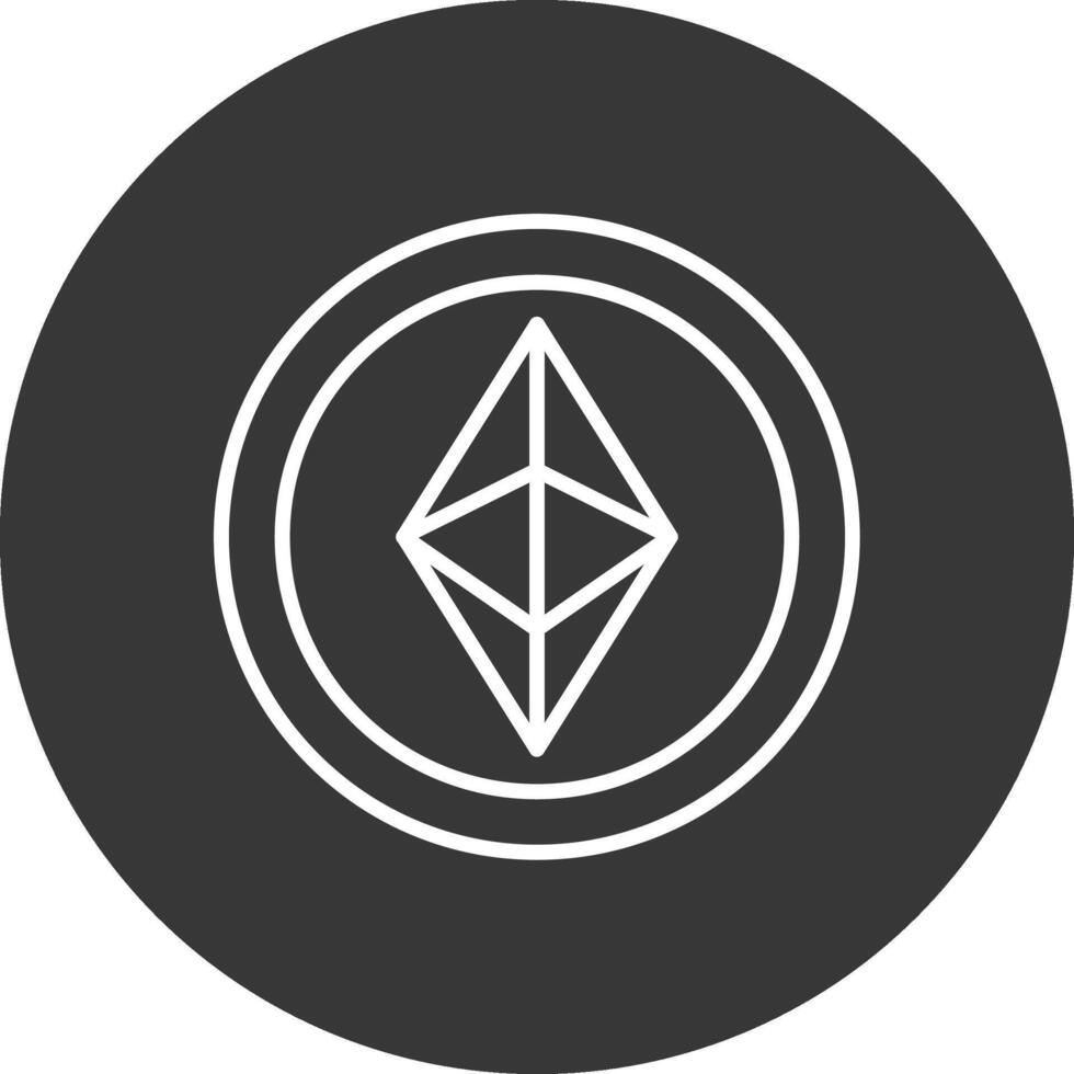 ethereum línea invertido icono diseño vector