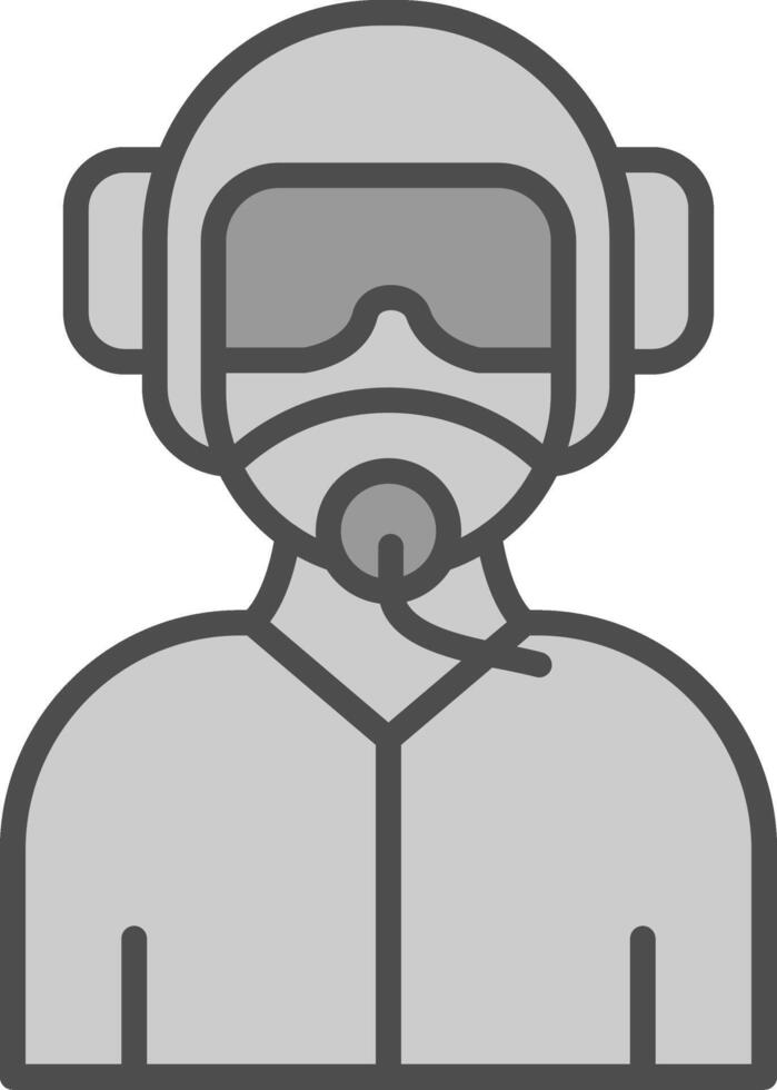 Pilot Line Filled Greyscale Icon Design vector