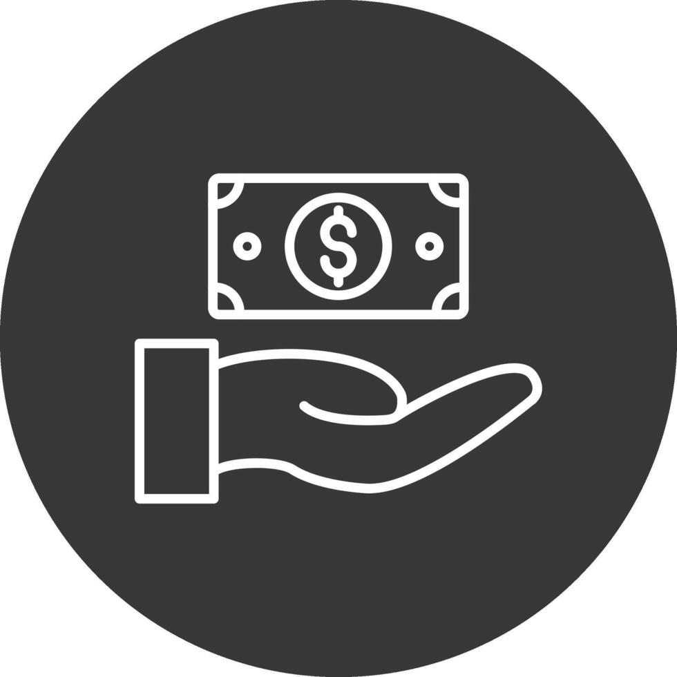 dar dinero línea invertido icono diseño vector